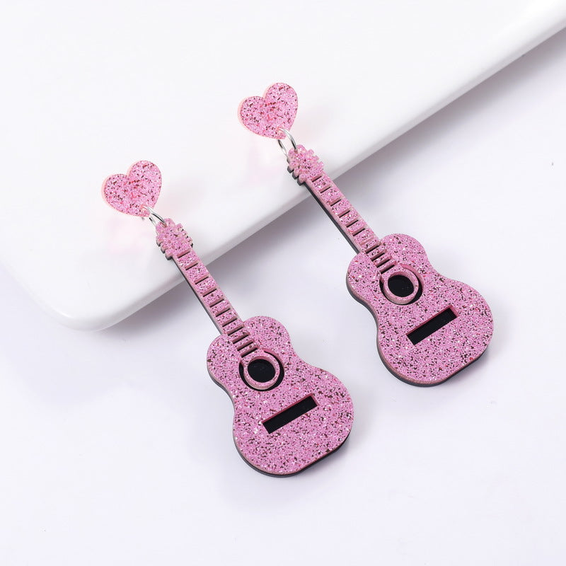 Wholesale Vintage Classical Guitar Acrylic Ear Studs